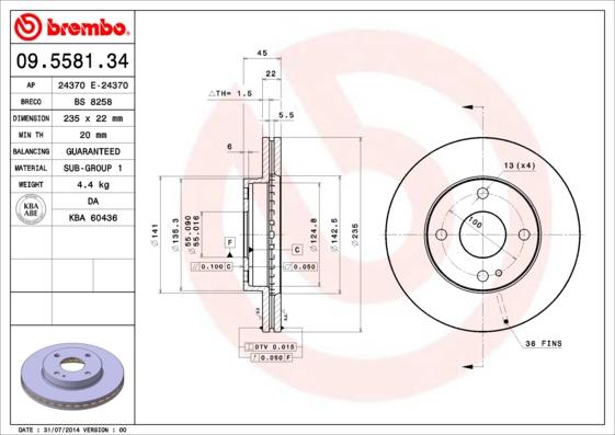 Breco BS 8258 - Спирачен диск vvparts.bg
