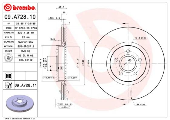 Breco BV 8795 - Спирачен диск vvparts.bg