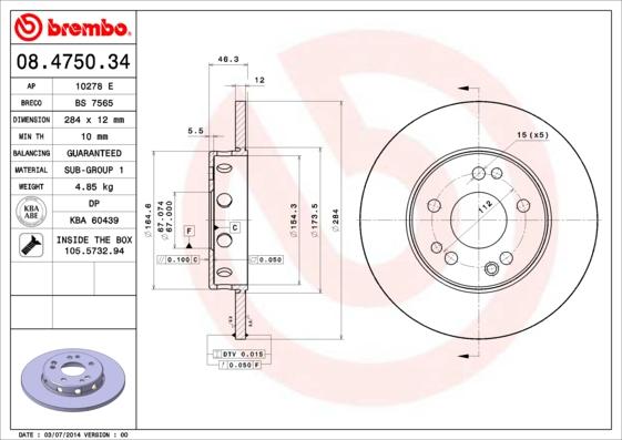 Breco BS 7565 - Спирачен диск vvparts.bg