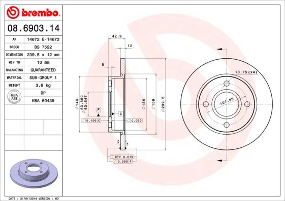 Breco BS 7522 - Спирачен диск vvparts.bg