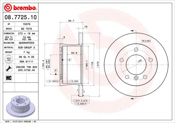 Breco BS 7576 - Спирачен диск vvparts.bg