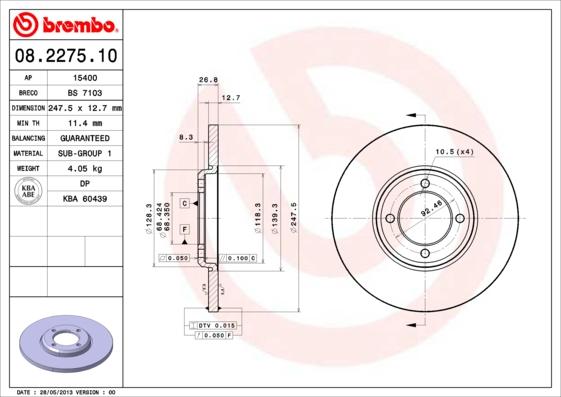 Breco BS 7103 - Спирачен диск vvparts.bg