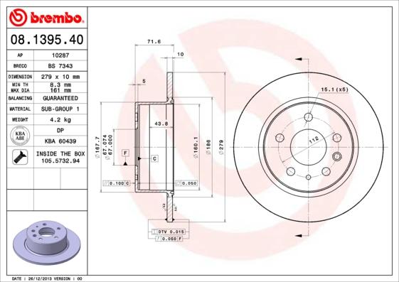 Breco BS 7343 - Спирачен диск vvparts.bg