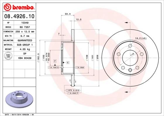 Breco BS 7357 - Спирачен диск vvparts.bg
