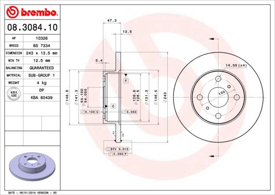 Breco BS 7334 - Спирачен диск vvparts.bg