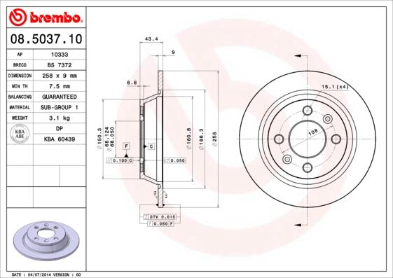 Breco BS 7372 - Спирачен диск vvparts.bg