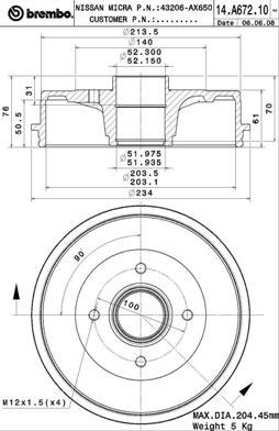 Breco BT 1672 - Спирачен барабан vvparts.bg