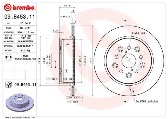 Breco BV 9441 - Спирачен диск vvparts.bg