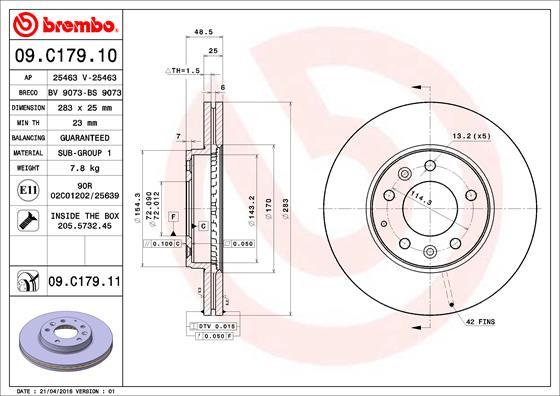 Breco BV 9073 - Спирачен диск vvparts.bg