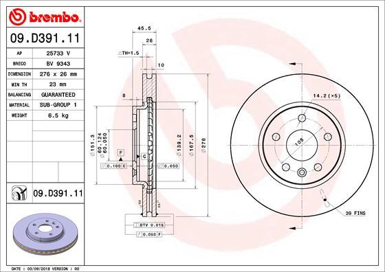 Breco BV 9343 - Спирачен диск vvparts.bg