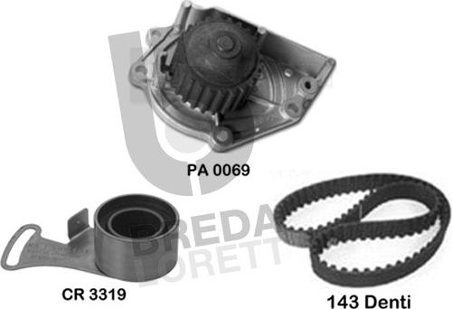 Breda Lorett KPA0411A - Водна помпа+ к-кт ангренажен ремък vvparts.bg