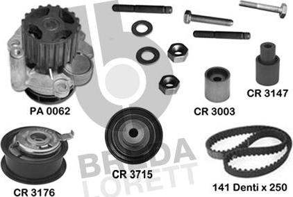 Breda Lorett KPA0598B - Водна помпа+ к-кт ангренажен ремък vvparts.bg