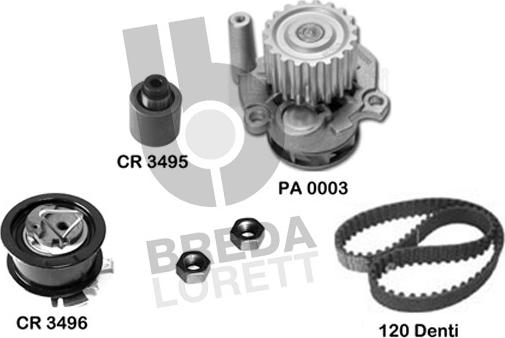 Breda Lorett KPA0584A - Водна помпа+ к-кт ангренажен ремък vvparts.bg