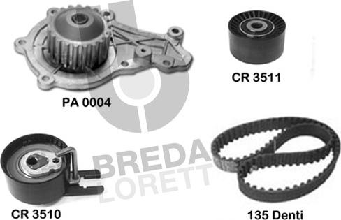 Breda Lorett KPA0574A - Водна помпа+ к-кт ангренажен ремък vvparts.bg