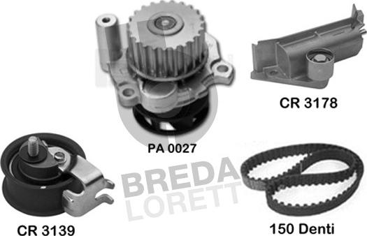 Breda Lorett KPA0645A - Водна помпа+ к-кт ангренажен ремък vvparts.bg