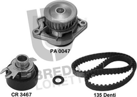 Breda Lorett KPA0654B - Водна помпа+ к-кт ангренажен ремък vvparts.bg