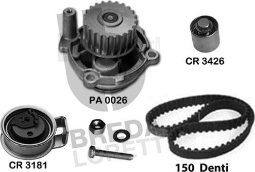 Breda Lorett KPA0629A - Водна помпа+ к-кт ангренажен ремък vvparts.bg