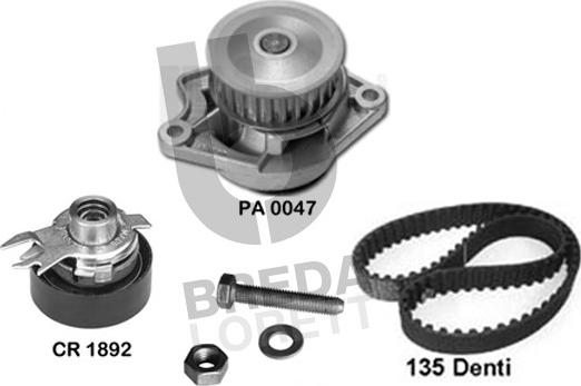 Breda Lorett KPA0048B - Водна помпа+ к-кт ангренажен ремък vvparts.bg