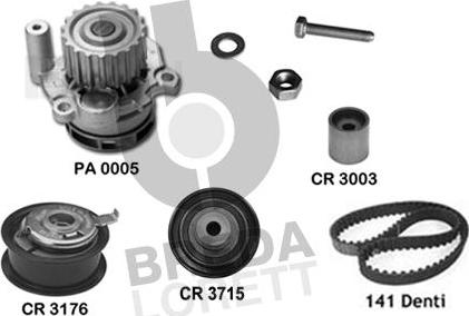 Breda Lorett KPA0050A - Водна помпа+ к-кт ангренажен ремък vvparts.bg