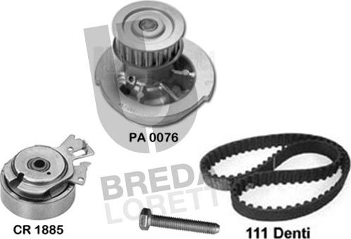 Breda Lorett KPA0019F - Водна помпа+ к-кт ангренажен ремък vvparts.bg