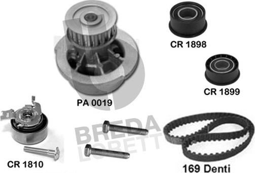 Breda Lorett KPA0028B - Водна помпа+ к-кт ангренажен ремък vvparts.bg