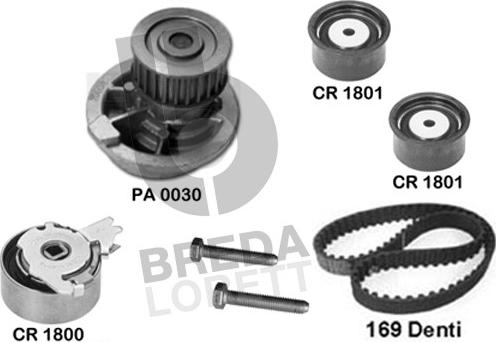 Breda Lorett KPA0022A - Водна помпа+ к-кт ангренажен ремък vvparts.bg