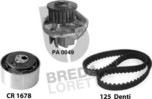 Breda Lorett KPA0165A - Водна помпа+ к-кт ангренажен ремък vvparts.bg