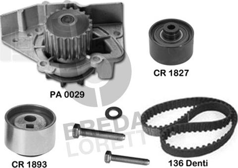 Breda Lorett KPA0102C - Водна помпа+ к-кт ангренажен ремък vvparts.bg
