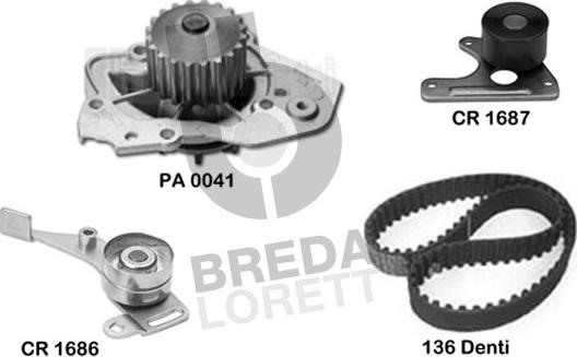 Breda Lorett KPA0116A - Водна помпа+ к-кт ангренажен ремък vvparts.bg