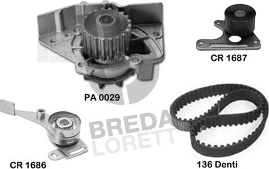 Breda Lorett KPA0116C - Водна помпа+ к-кт ангренажен ремък vvparts.bg