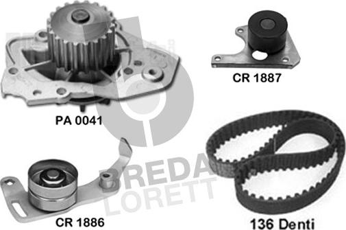 Breda Lorett KPA0123B - Водна помпа+ к-кт ангренажен ремък vvparts.bg