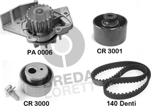 Breda Lorett KPA0358A - Водна помпа+ к-кт ангренажен ремък vvparts.bg