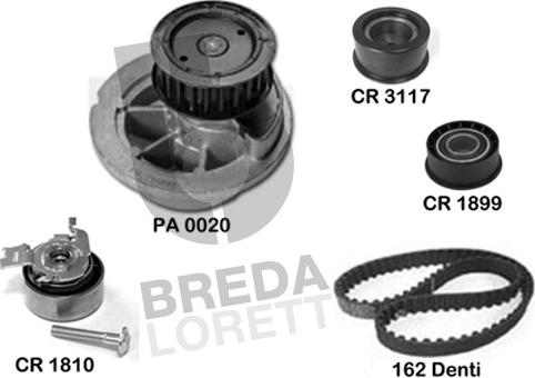 Breda Lorett KPA0365A - Водна помпа+ к-кт ангренажен ремък vvparts.bg