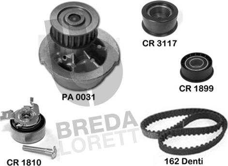 Breda Lorett KPA0365B - Водна помпа+ к-кт ангренажен ремък vvparts.bg