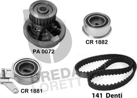 Breda Lorett KPA0700B - Водна помпа+ к-кт ангренажен ремък vvparts.bg