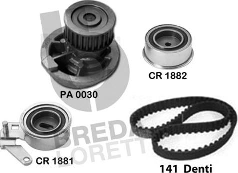 Breda Lorett KPA0700C - Водна помпа+ к-кт ангренажен ремък vvparts.bg