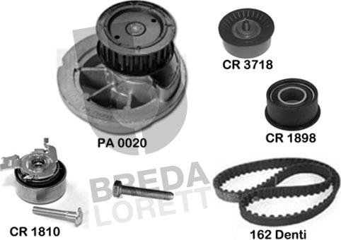 Breda Lorett KPA0718C - Водна помпа+ к-кт ангренажен ремък vvparts.bg