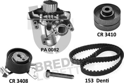 Breda Lorett KPA0788B - Водна помпа+ к-кт ангренажен ремък vvparts.bg