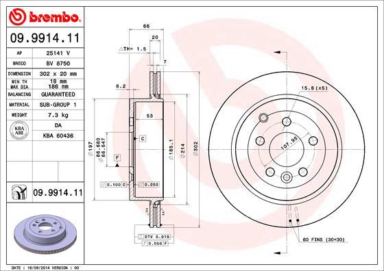 Brembo 09.9914.11 - Спирачен диск vvparts.bg