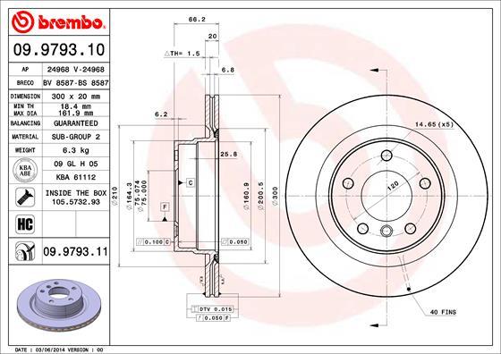 Brembo 09.9793.10 - Спирачен диск vvparts.bg