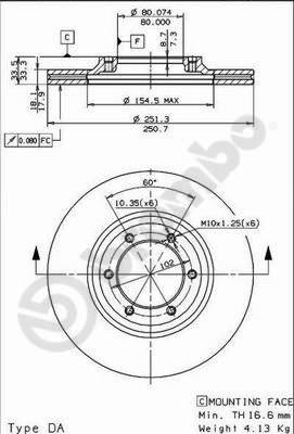 Brembo 09.5499.10 - Спирачен диск vvparts.bg