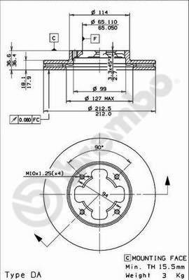 Brembo 09.5867.10 - Спирачен диск vvparts.bg