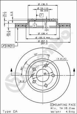 Brembo 09.5870.20 - Спирачен диск vvparts.bg