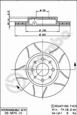 Brembo 09.5870.75 - Спирачен диск vvparts.bg