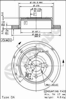 Brembo 09.5706.10 - Спирачен диск vvparts.bg