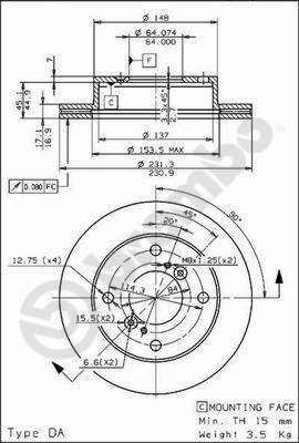 Brembo 09.6741.10 - Спирачен диск vvparts.bg