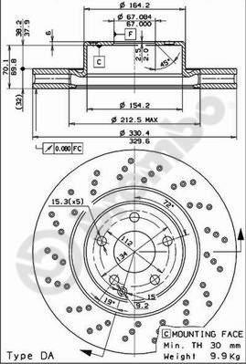 Brembo 09.7960.11 - Спирачен диск vvparts.bg