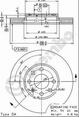 Brembo 09.7628.11 - Спирачен диск vvparts.bg