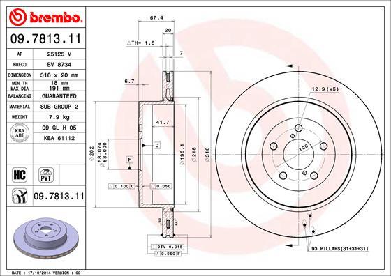 Brembo 09.7813.11 - Спирачен диск vvparts.bg