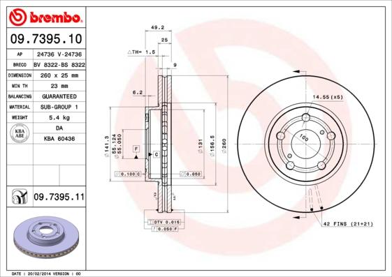 Brembo 09.7395.10 - Спирачен диск vvparts.bg